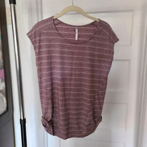 NWOT Kuhl Striped Cap Sleeve Scoop Neck Active Top Size Small